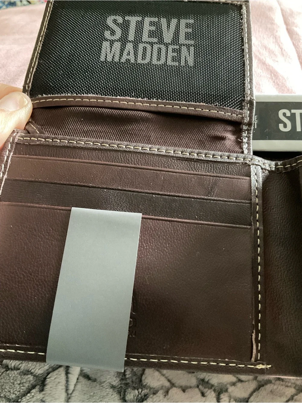 Steve Madden Men’s RFID Genuine Leather Passcase Wallet - Brown